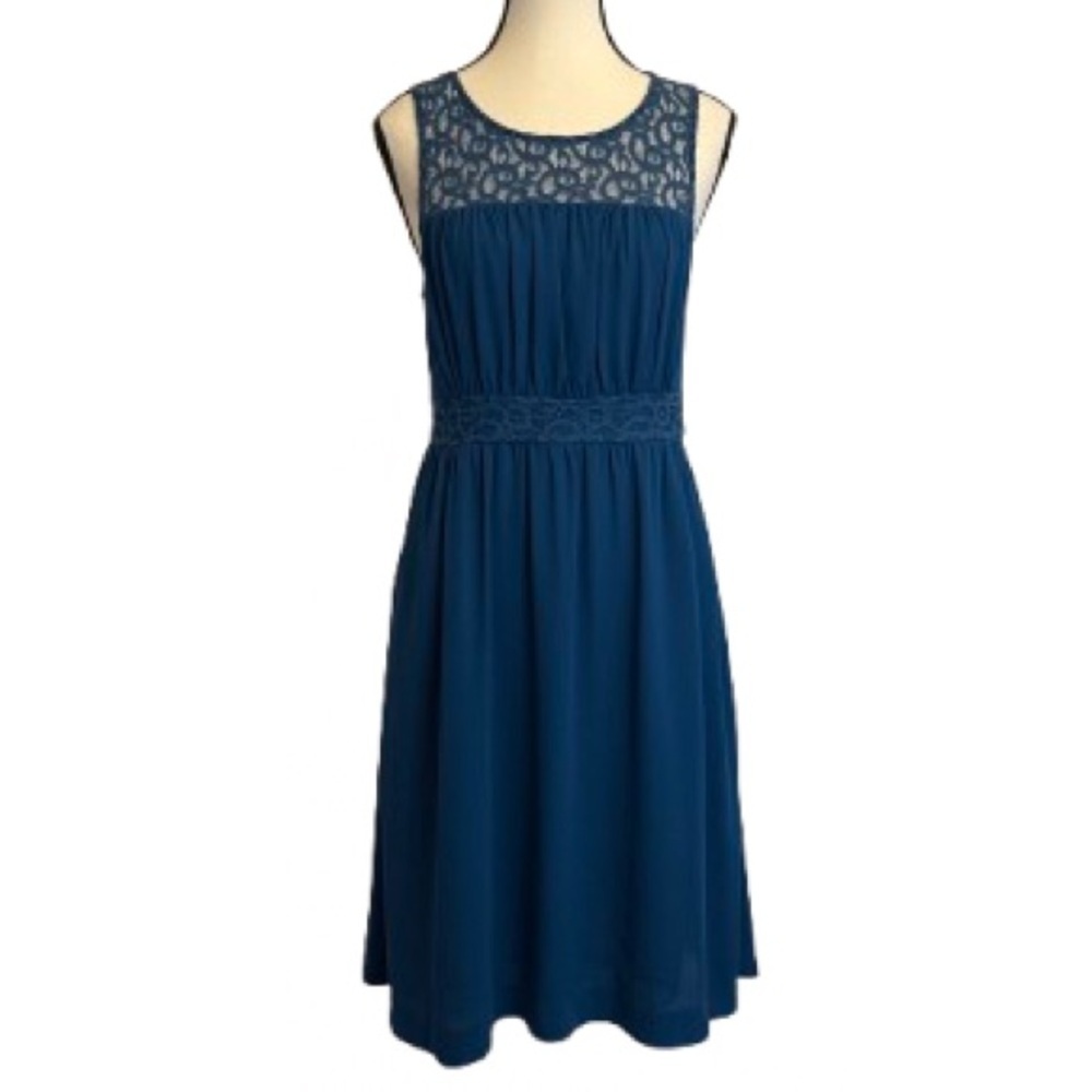 Anthropologie-HD in Paris Fit & Flare Dress Teal Blue 6 Spring wedding guest - Picture 2 of 10